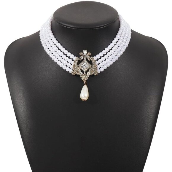 KummerSaprk Black Pearl Choker Necklace for Women, Layered Beaded Custom Jewelry - Picture 4 of 7